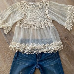 Skylar & Jade Lace Sheer Tunic